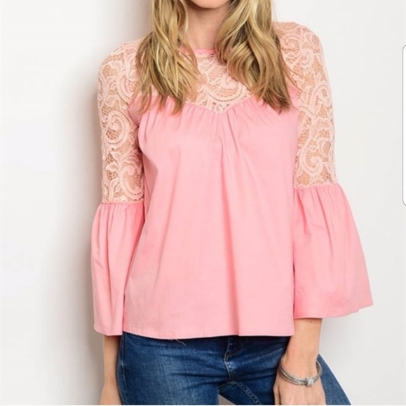 BLUSH LACE TOP - Picture 2 of 4